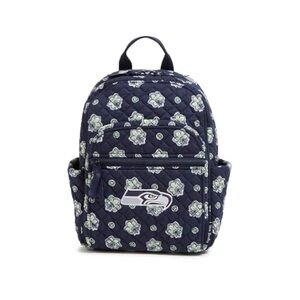 Vera Bradley NFL Seattle Seahawks Small Cotton Backpack (Navy/Neon Green) NWT